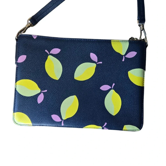 Kate Spade Margaux Lemons Convertible Crossbody Navy Blue Purse - Picture 4 of 11